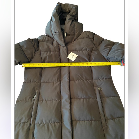 NWT DKNY BLACK BIBBED SHAWL COLLAR HOODED PUFFER SIZE LARGE - Picture 7 of 10